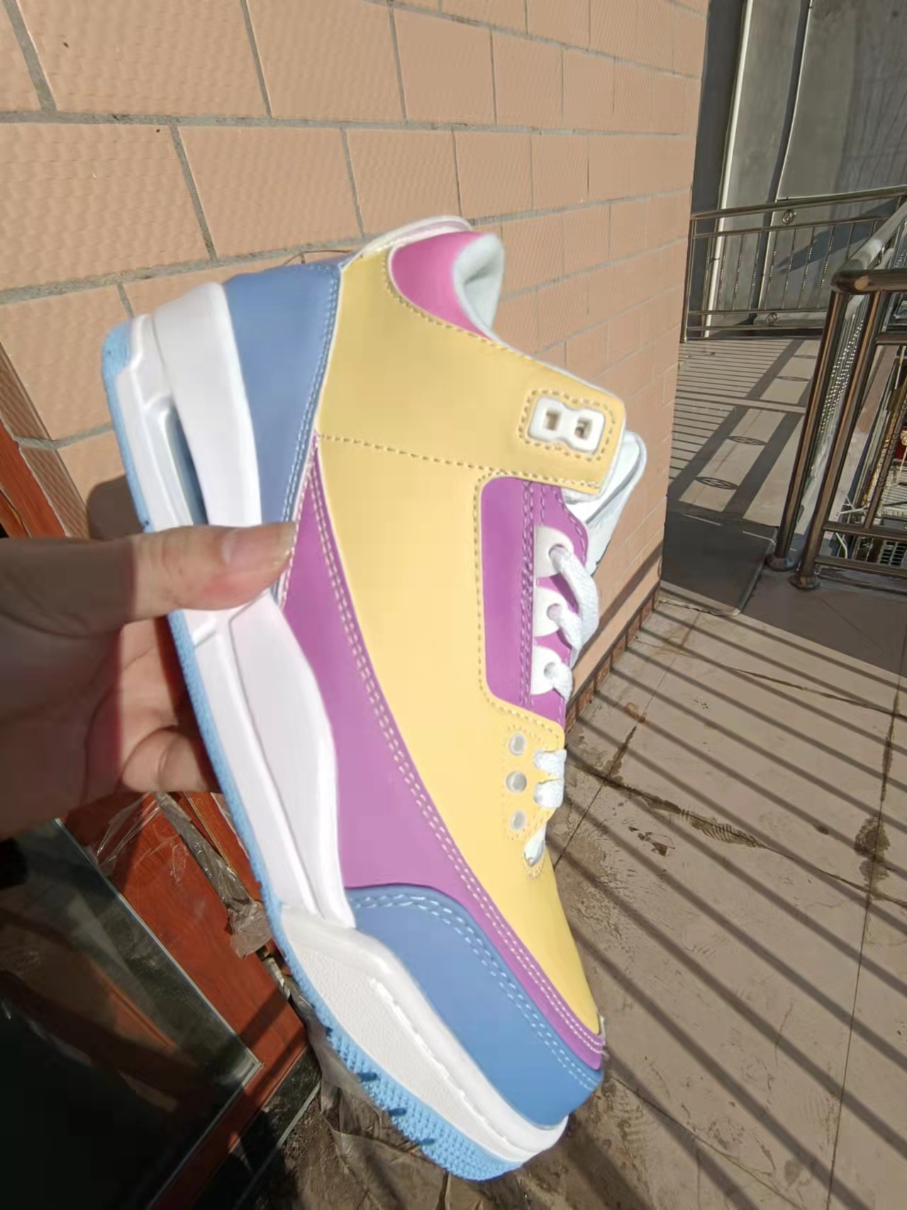 New Air Jordan 3 Retro Yellow Purple Blue